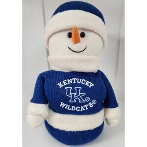 Vintage UK Wildcats Snowman Doll 9.5" Blue Sweater Cotton Hat Fan Display